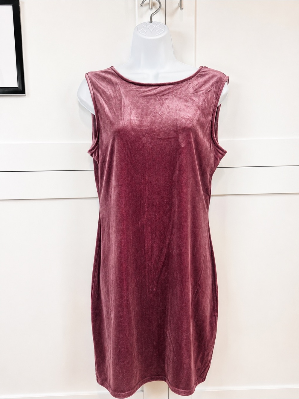 Steve Madden Velvet Mini Dress Burgundy Sleeveless | size Small - Medium - Picture 1 of 8